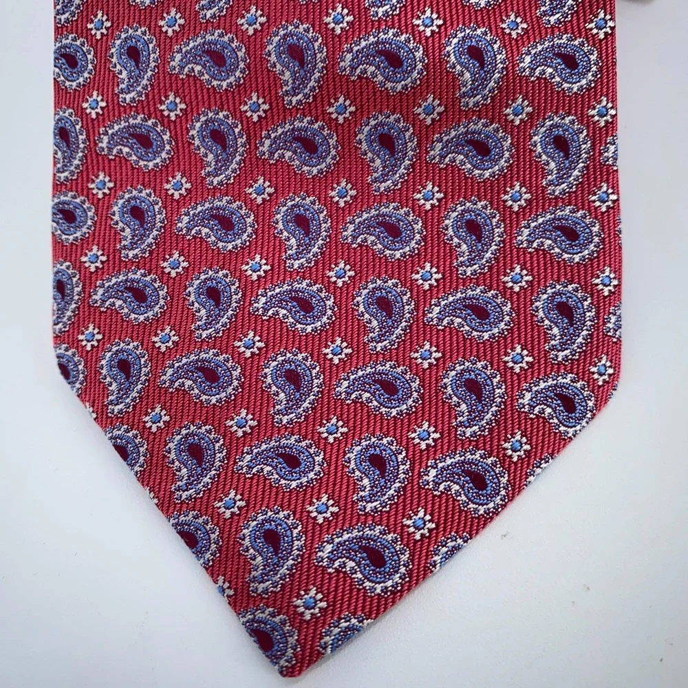 Eton Tie Mens One Size Colorful Paisley Silk Classic Necktie England‎ Made